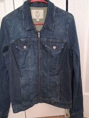 GUESS Dark Blue Denim Zip-Up Jacket